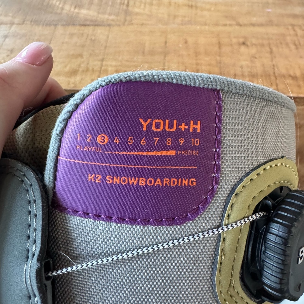 K2 Snowboarding Boots with Purple and Gray Accents - Picture 3 of 6